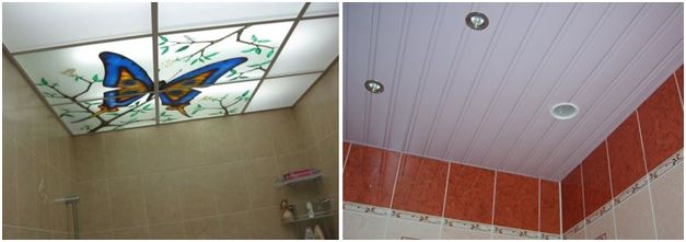 Натяжной потолок в ванной: применяемые материалы и фото